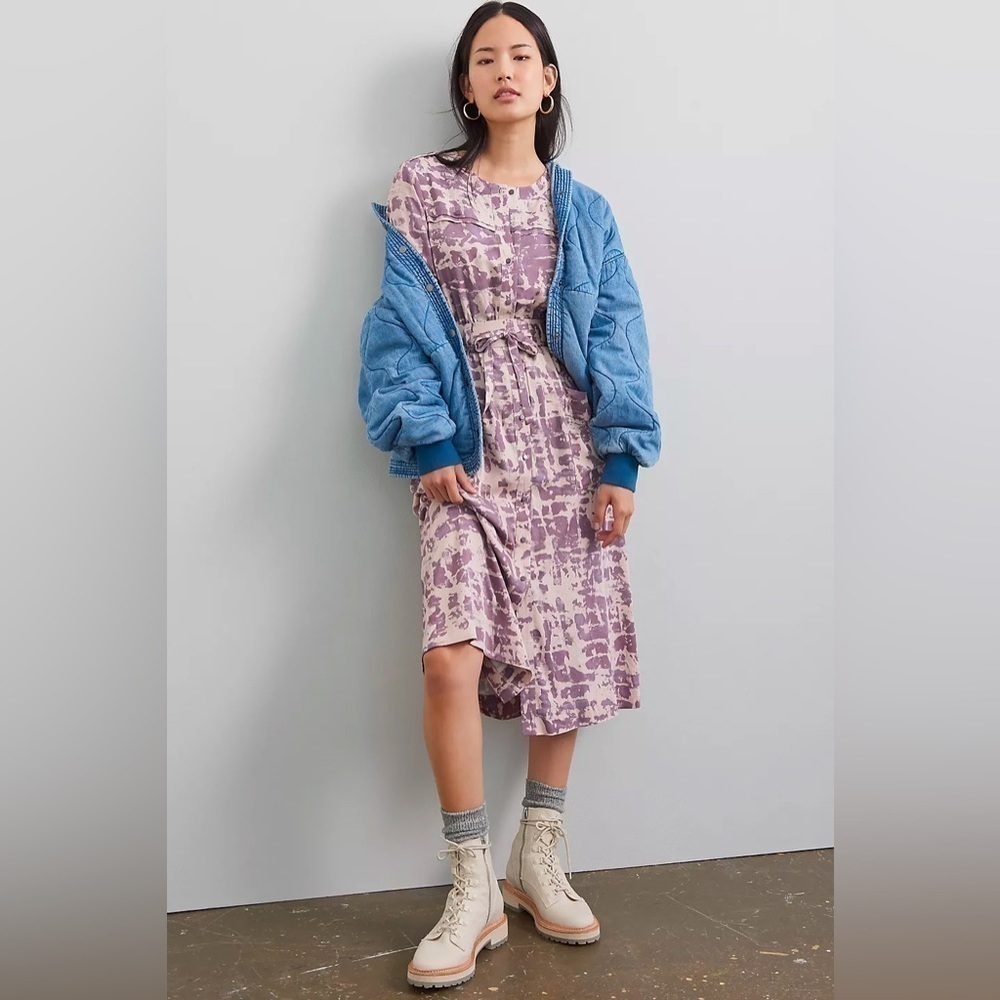 Anthropologie Tiny Loreta Tie-Dye Maxi Shirtdress, Size XS